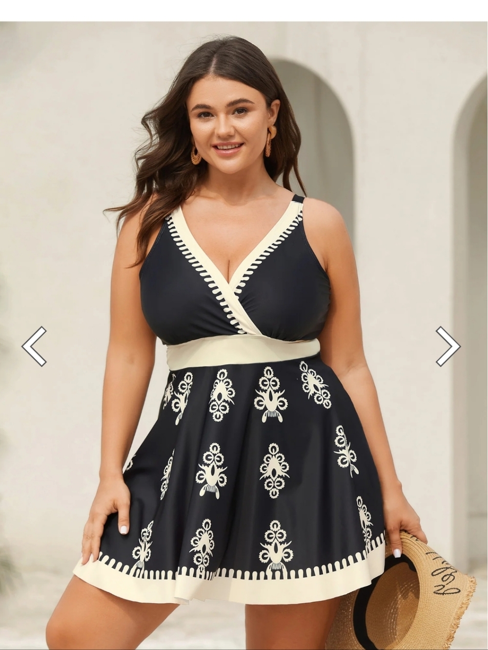 Bloom Chic Black Boho Floral Swimdress & Bottoms * Sz 18/20 * Never Worn